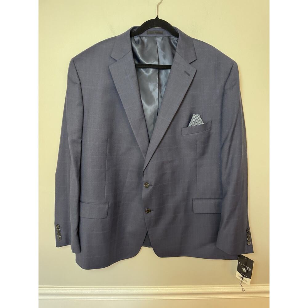Lauren Ralph Lauren Classic Fit Ultra Flex Blue Wool Blazer 54R NWT
